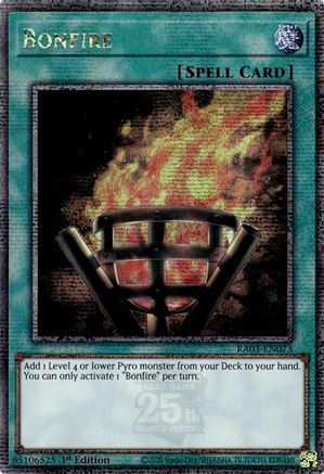 Bonfire (Quarter Century Secret Rare) (RA03-EN073) - Quarter Century Bonanza 1st Edition - Premium Yugioh Single from Konami - Just $8.07! Shop now at Game Crave Tournament Store