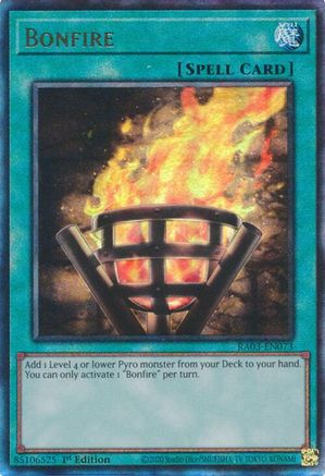 Bonfire (PUR) (RA03-EN073) - Quarter Century Bonanza 1st Edition - Premium Yugioh Single from Konami - Just $1.24! Shop now at Game Crave Tournament Store