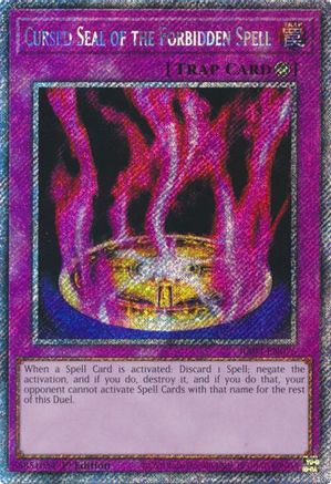 Cursed Seal of the Forbidden Spell (Platinum Secret Rare) (RA03-EN076) - Quarter Century Bonanza 1st Edition - Premium Yugioh Single from Konami - Just $0.33! Shop now at Game Crave Tournament Store