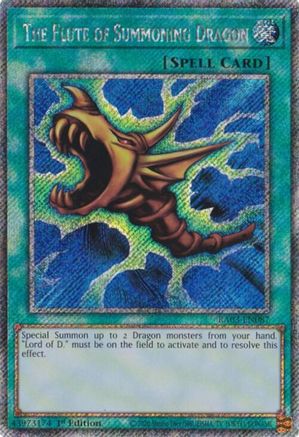 The Flute of Summoning Dragon (Platinum Secret Rare) (RA03-EN087) - Quarter Century Bonanza 1st Edition - Premium Yugioh Single from Konami - Just $0.25! Shop now at Game Crave Tournament Store