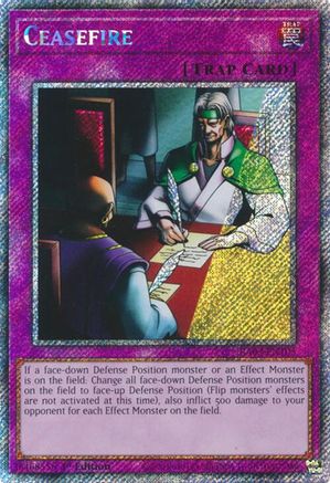 Ceasefire (Platinum Secret Rare) (RA03-EN105) - Quarter Century Bonanza 1st Edition - Premium Yugioh Single from Konami - Just $0.39! Shop now at Game Crave Tournament Store
