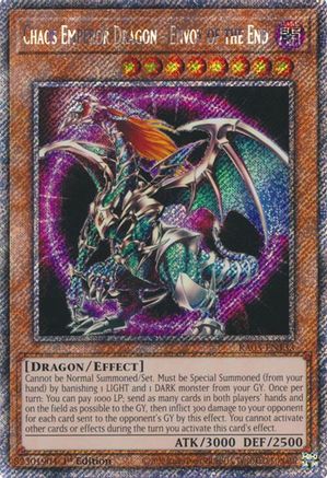 Chaos Emperor Dragon - Envoy of the End (Platinum Secret Rare) (RA03-EN133) - Quarter Century Bonanza 1st Edition - Premium Yugioh Single from Konami - Just $1.98! Shop now at Game Crave Tournament Store