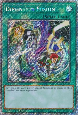 Dimension Fusion (Platinum Secret Rare) (RA03-EN136) - Quarter Century Bonanza 1st Edition - Premium Yugioh Single from Konami - Just $3.85! Shop now at Game Crave Tournament Store