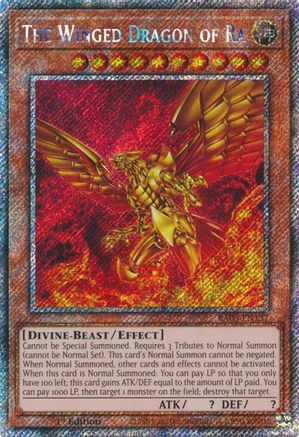 The Winged Dragon of Ra (Platinum Secret Rare) (RA03-EN137) - Quarter Century Bonanza 1st Edition - Premium Yugioh Single from Konami - Just $4.12! Shop now at Game Crave Tournament Store