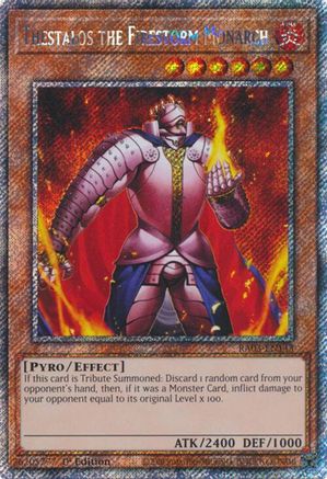 Thestalos the Firestorm Monarch (Platinum Secret Rare) (RA03-EN143) - Quarter Century Bonanza 1st Edition - Premium Yugioh Single from Konami - Just $0.75! Shop now at Game Crave Tournament Store