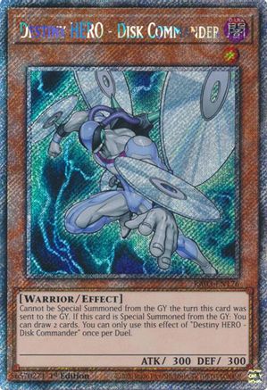 Destiny HERO - Disk Commander (Platinum Secret Rare) (RA03-EN176) - Quarter Century Bonanza 1st Edition - Premium Yugioh Single from Konami - Just $0.25! Shop now at Game Crave Tournament Store
