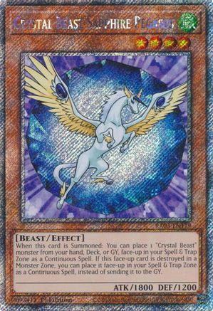 Crystal Beast Sapphire Pegasus (Platinum Secret Rare) (RA03-EN179) - Quarter Century Bonanza 1st Edition - Premium Yugioh Single from Konami - Just $0.50! Shop now at Game Crave Tournament Store