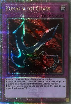 Kunai with Chain (Quarter Century Secret Rare) (RA03-EN204) - Quarter Century Bonanza 1st Edition - Premium Yugioh Single from Konami - Just $2.65! Shop now at Game Crave Tournament Store