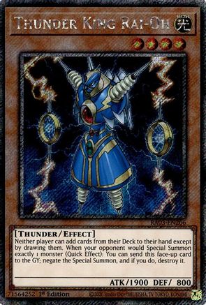 Thunder King Rai-Oh (Platinum Secret Rare) (RA03-EN206) - Quarter Century Bonanza 1st Edition - Premium Yugioh Single from Konami - Just $4.18! Shop now at Game Crave Tournament Store