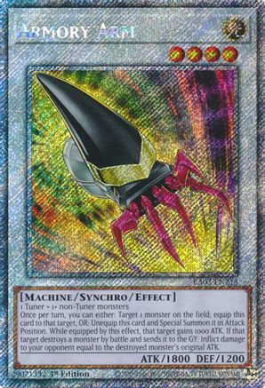 Armory Arm (Platinum Secret Rare) (RA03-EN213) - Quarter Century Bonanza 1st Edition - Premium Yugioh Single from Konami - Just $3.54! Shop now at Game Crave Tournament Store