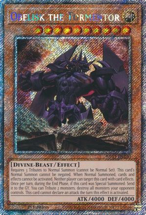 Obelisk the Tormentor (Platinum Secret Rare) (RA03-EN230) - Quarter Century Bonanza 1st Edition - Premium Yugioh Single from Konami - Just $2.14! Shop now at Game Crave Tournament Store