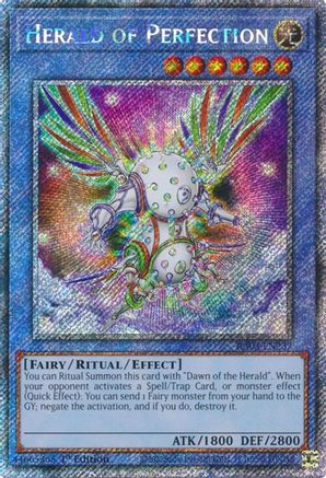 Herald of Perfection (Platinum Secret Rare) (RA03-EN237) - Quarter Century Bonanza 1st Edition - Premium Yugioh Single from Konami - Just $0.38! Shop now at Game Crave Tournament Store