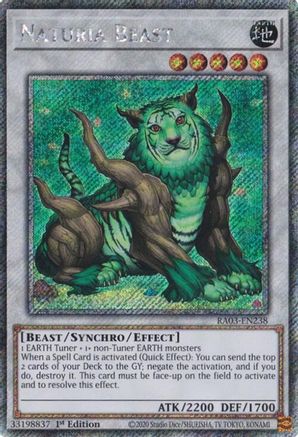 Naturia Beast (Platinum Secret Rare) (RA03-EN238) - Quarter Century Bonanza 1st Edition - Premium Yugioh Single from Konami - Just $0.68! Shop now at Game Crave Tournament Store