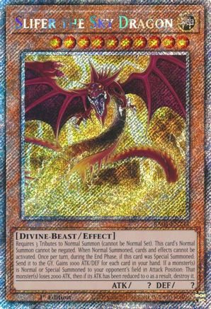 Slifer the Sky Dragon (Platinum Secret Rare) (RA03-EN244) - Quarter Century Bonanza 1st Edition - Premium Yugioh Single from Konami - Just $2.05! Shop now at Game Crave Tournament Store