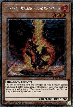 Burner, Dragon Ruler of Sparks (Platinum Secret Rare) (RA03-EN256) - Quarter Century Bonanza 1st Edition - Premium Yugioh Single from Konami - Just $5.47! Shop now at Game Crave Tournament Store