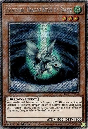 Lightning, Dragon Ruler of Drafts (Platinum Secret Rare) (RA03-EN257) - Quarter Century Bonanza 1st Edition - Premium Yugioh Single from Konami - Just $4.65! Shop now at Game Crave Tournament Store