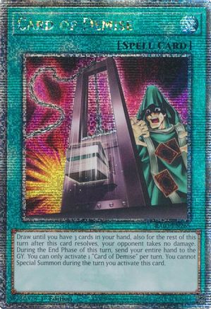 Card of Demise (Quarter Century Secret Rare) (RA03-EN265) - Quarter Century Bonanza 1st Edition - Premium Yugioh Single from Konami - Just $7.37! Shop now at Game Crave Tournament Store
