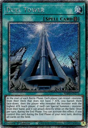 Duel Tower (Platinum Secret Rare) (RA03-EN273) - Quarter Century Bonanza 1st Edition - Premium Yugioh Single from Konami - Just $0.25! Shop now at Game Crave Tournament Store