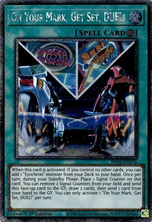 On Your Mark, Get Set, DUEL! (Platinum Secret Rare) (RA03-EN276) - Quarter Century Bonanza 1st Edition - Premium Yugioh Single from Konami - Just $0.30! Shop now at Game Crave Tournament Store