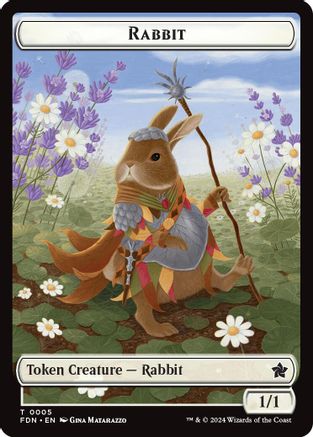 Rabbit // Soldier Double-Sided Token (-5 // 6) - Foundations - Premium MTG Single from Wizards of the Coast - Just $0.09! Shop now at Game Crave Tournament Store