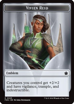 Emblem - Vivien Reid // Elf Warrior Double-Sided Token (-25 // 19) - Foundations - Premium MTG Single from Wizards of the Coast - Just $0.06! Shop now at Game Crave Tournament Store
