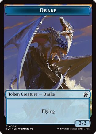 Drake // Goblin Doubled-Sided Token (-8 // 18) - Foundations Foil - Premium MTG Single from Wizards of the Coast - Just $0.07! Shop now at Game Crave Tournament Store