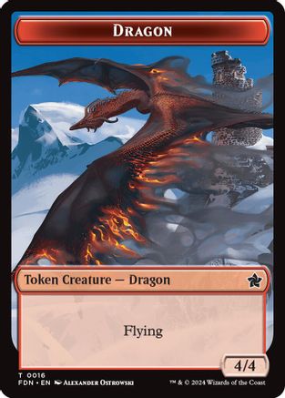 Dragon (0016) // Dragon (0017) Doubled-Sided Token (-16 // 17) - Foundations Foil - Premium MTG Single from Wizards of the Coast - Just $0.20! Shop now at Game Crave Tournament Store