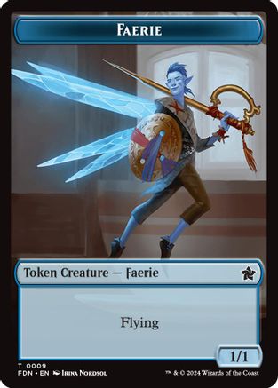 Faerie // Fish Doubled-Sided Token (-9 // 10) - Foundations Foil - Premium MTG Single from Wizards of the Coast - Just $0.18! Shop now at Game Crave Tournament Store