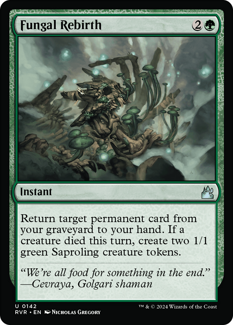 Fungal Rebirth (RVR-142) - Ravnica Remastered Foil - Premium MTG Single from Wizards of the Coast - Just $0.25! Shop now at Game Crave Tournament Store