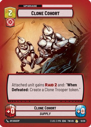 Clone Cohort (12/20) - Twilight of the Republic Weekly Play Promos Foil - Premium Star Wars: Unlimited Single from Twilight of the Republic: Weekly Play Promos - Just $0.23! Shop now at Game Crave Tournament Store