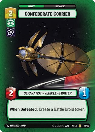 Confederate Courier (13/20) - Twilight of the Republic Weekly Play Promos - Premium Star Wars: Unlimited Single from Twilight of the Republic: Weekly Play Promos - Just $0.08! Shop now at Game Crave Tournament Store