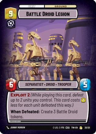 Battle Droid Legion (20/20) - Twilight of the Republic Weekly Play Promos - Premium Star Wars: Unlimited Single from Twilight of the Republic: Weekly Play Promos - Just $0.14! Shop now at Game Crave Tournament Store