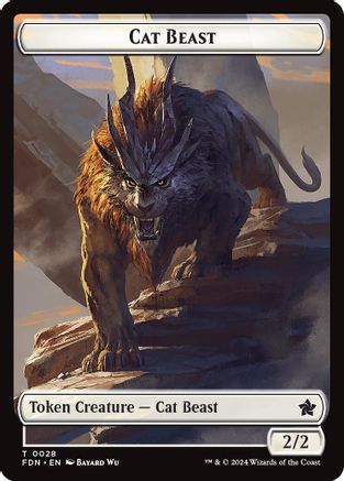 Cat Beast // Dragon (0017) Double-Sided Token (-28 // 17) - Foundations - Premium MTG Single from Wizards of the Coast - Just $0.19! Shop now at Game Crave Tournament Store