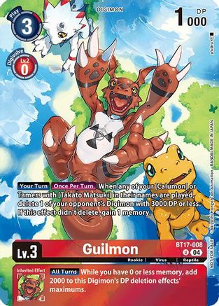 Guilmon (Legend Pack 2024 Box Topper) (BT17-008) - Chain of Liberation Foil - Premium Digimon Single from Bandai - Just $1.13! Shop now at Game Crave Tournament Store