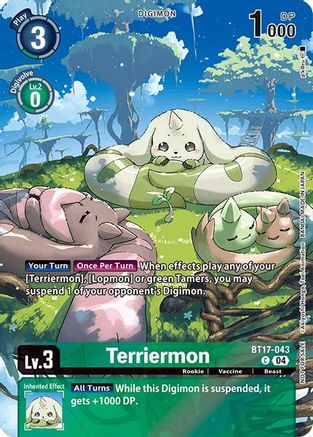 Terriermon (Legend Pack 2024 Box Topper) (BT17-043) - Chain of Liberation Foil - Premium Digimon Single from Bandai - Just $0.85! Shop now at Game Crave Tournament Store