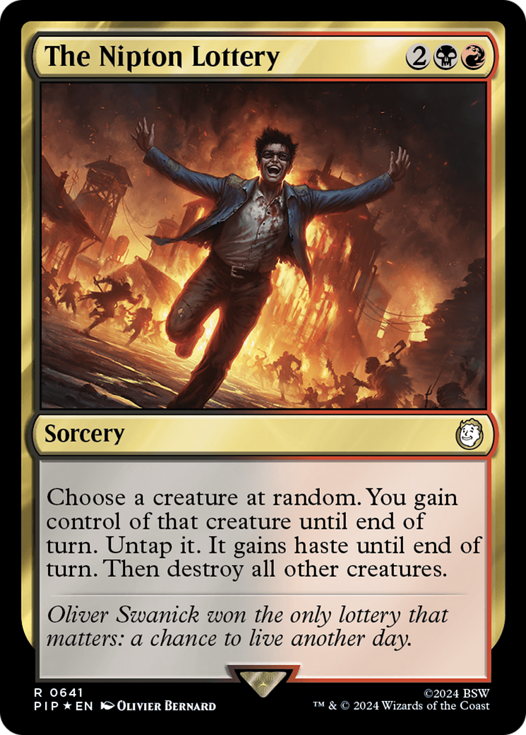 The Nipton Lottery (PIP-641) - Fallout Foil - Premium MTG Single from Wizards of the Coast - Just $0.71! Shop now at Game Crave Tournament Store