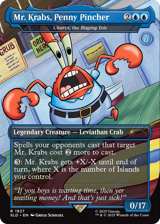 Charix, the Raging Isle (SLD-1927) - Secret Lair Drop / Mr. Krabs, Penny Pincher (Borderless) Foil