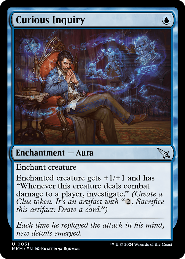 Curious Inquiry (MKM-051) - Murders at Karlov Manor Foil - Premium MTG Single from Wizards of the Coast - Just $0.25! Shop now at Game Crave Tournament Store
