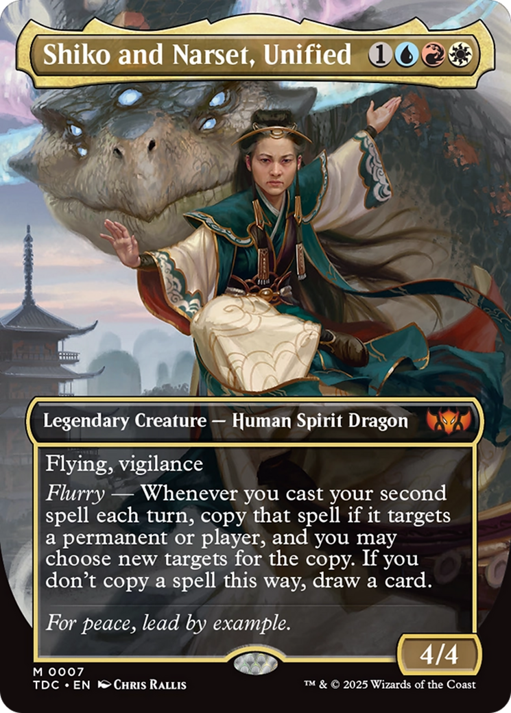 Shiko and Narset, Unified (TDC-007) - Tarkir: Dragonstorm Commander (Borderless) - Premium MTG Single from Wizards of the Coast - Just $0.34! Shop now at Game Crave Tournament Store