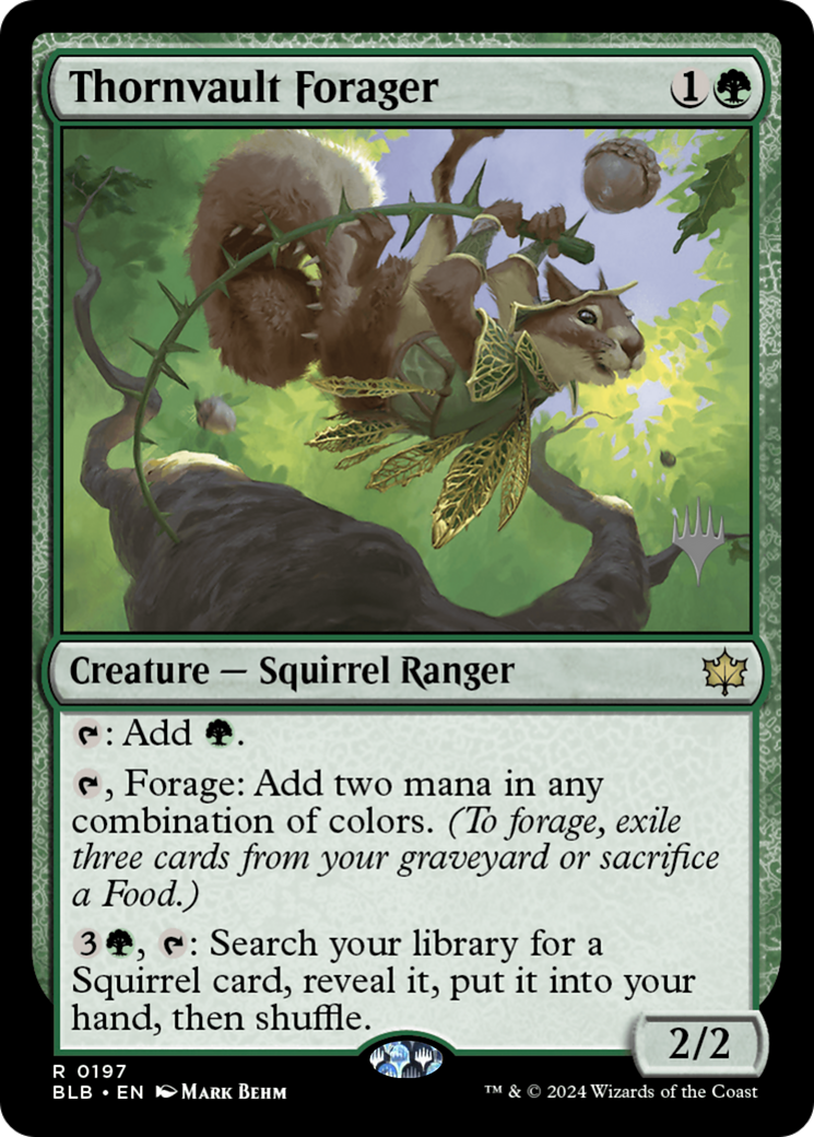 Thornvault Forager (PBLB-197P) - Bloomburrow Promos Foil - Premium MTG Single from Wizards of the Coast - Just $2.05! Shop now at Game Crave Tournament Store