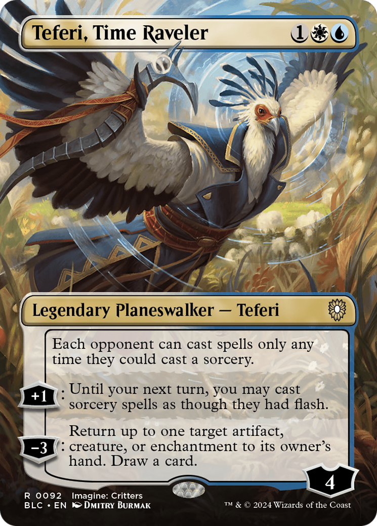 Teferi, Time Raveler (BLC-092) - Bloomburrow Commander (Borderless) - Premium MTG Single from Wizards of the Coast - Just $5.48! Shop now at Game Crave Tournament Store