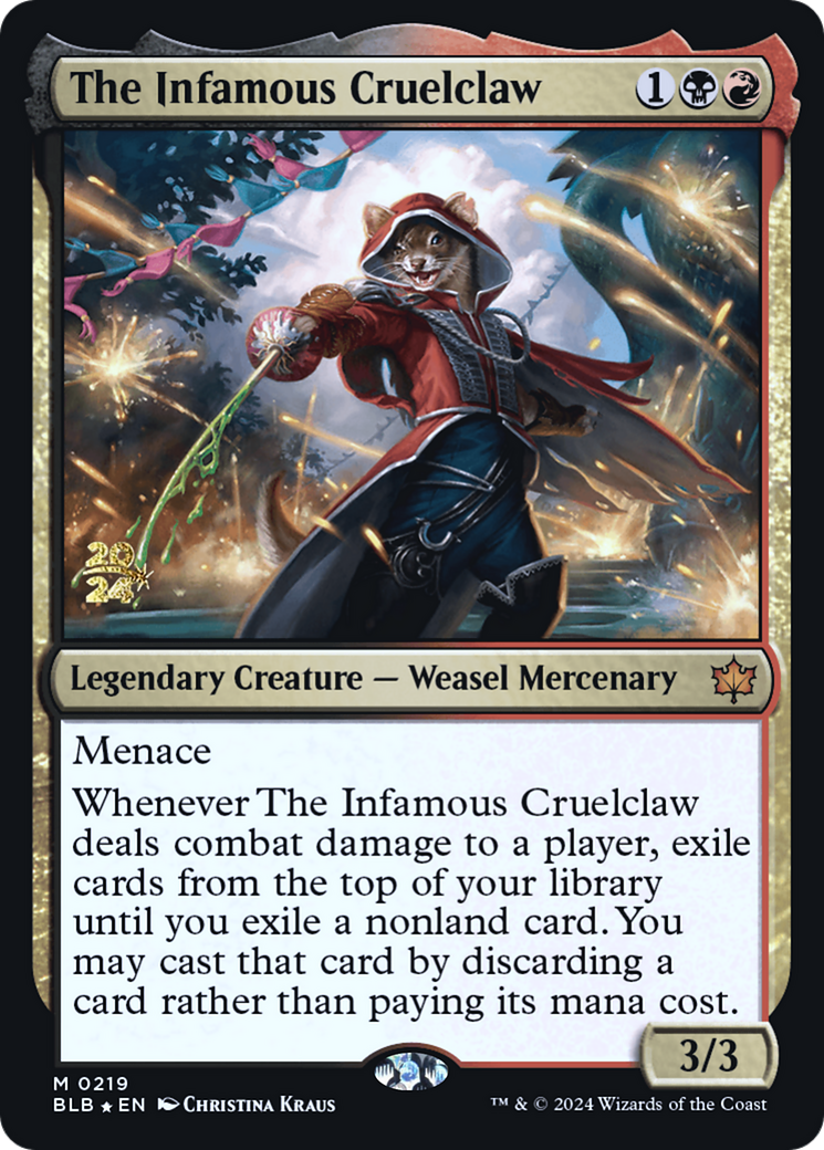 The Infamous Cruelclaw (PBLB-219S) - Bloomburrow Promos Foil - Premium MTG Single from Wizards of the Coast - Just $6.16! Shop now at Game Crave Tournament Store