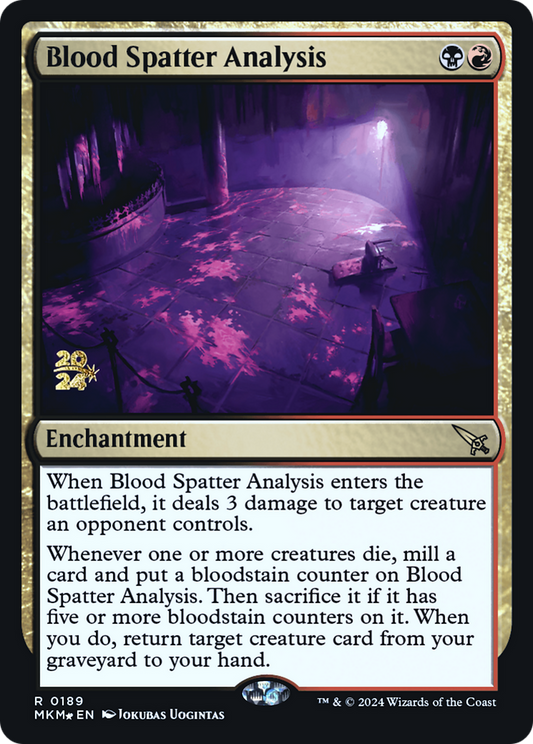 Blood Spatter Analysis (PMKM-189S) - Murders at Karlov Manor Promos Foil - Premium MTG Single from Wizards of the Coast - Just $0.54! Shop now at Game Crave Tournament Store