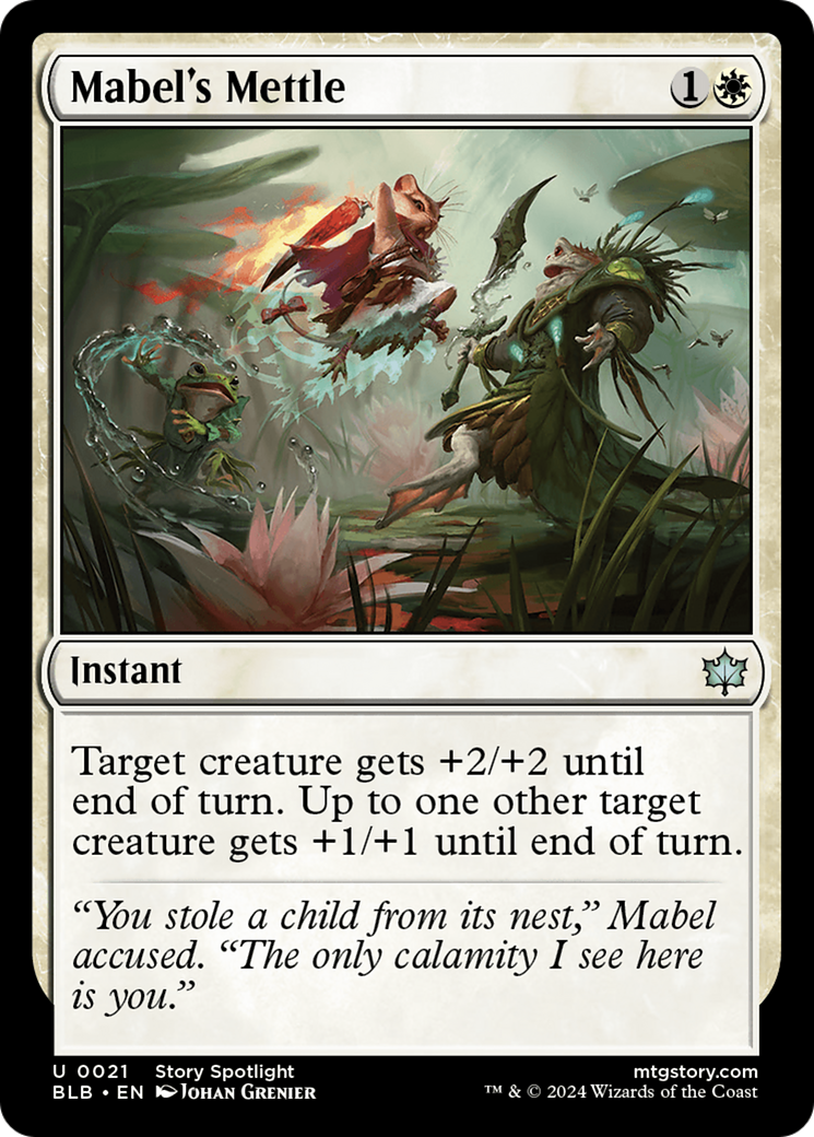 Mabel's Mettle (BLB-021) - Bloomburrow - Premium MTG Single from Wizards of the Coast - Just $0.25! Shop now at Game Crave Tournament Store