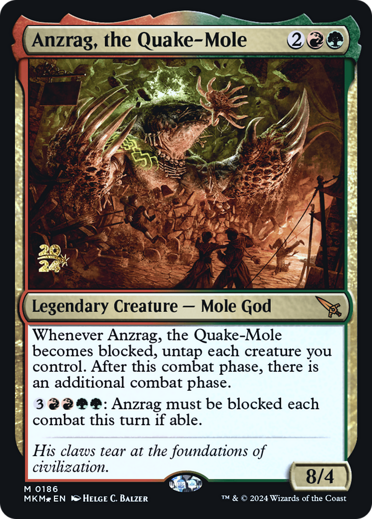 Anzrag, the Quake-Mole (PMKM-186S) - Murders at Karlov Manor Promos Foil - Premium MTG Single from Wizards of the Coast - Just $5.31! Shop now at Game Crave Tournament Store