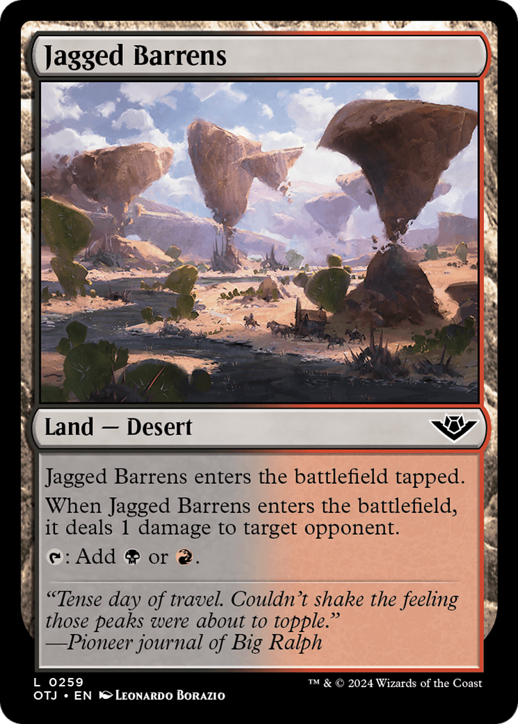 Jagged Barrens (OTJ-259) - Outlaws of Thunder Junction Foil - Premium MTG Single from Wizards of the Coast - Just $1.02! Shop now at Game Crave Tournament Store