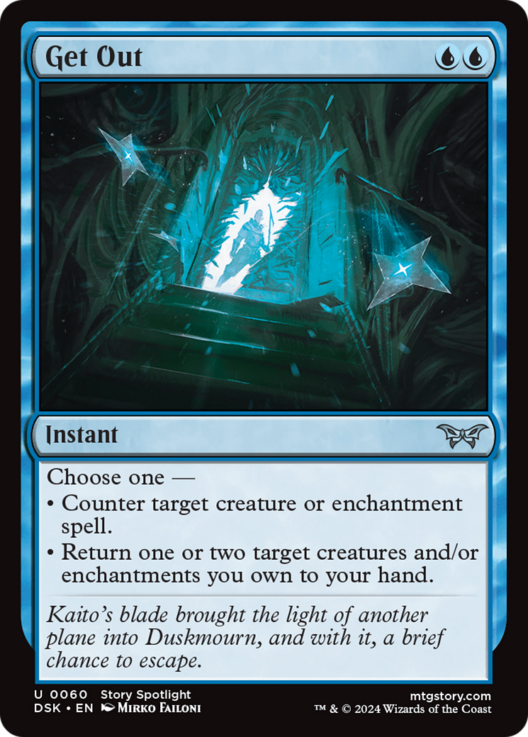 Get Out (DSK-060) - Duskmourn: House of Horror - Premium MTG Single from Wizards of the Coast - Just $0.25! Shop now at Game Crave Tournament Store