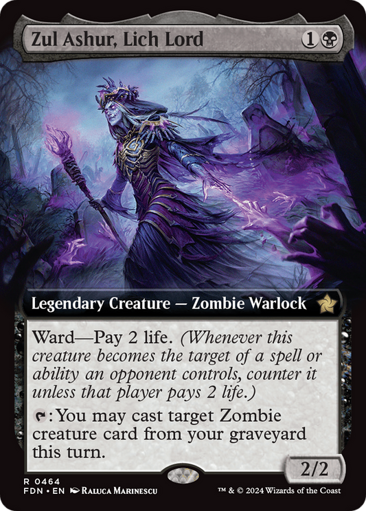 Zul Ashur, Lich Lord (FDN-464) - Foundations: (Extended Art) - Premium MTG Single from Wizards of the Coast - Just $0.58! Shop now at Game Crave Tournament Store