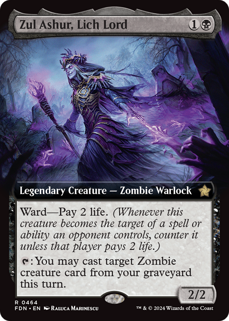 Zul Ashur, Lich Lord (FDN-464) - Foundations: (Extended Art) Foil - Premium MTG Single from Wizards of the Coast - Just $0.61! Shop now at Game Crave Tournament Store