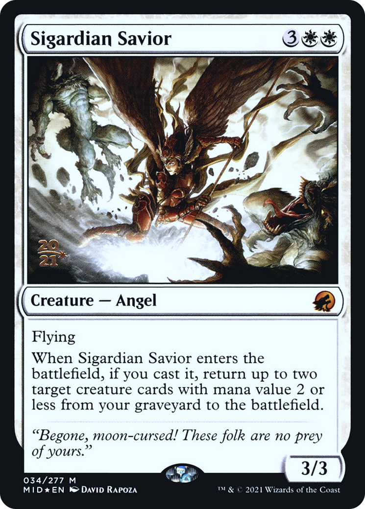 Sigardian Savior (PMID-34S) - Innistrad: Midnight Hunt Promos Foil - Premium MTG Single from Wizards of the Coast - Just $0.14! Shop now at Game Crave Tournament Store